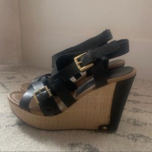 Black wedge sandal
